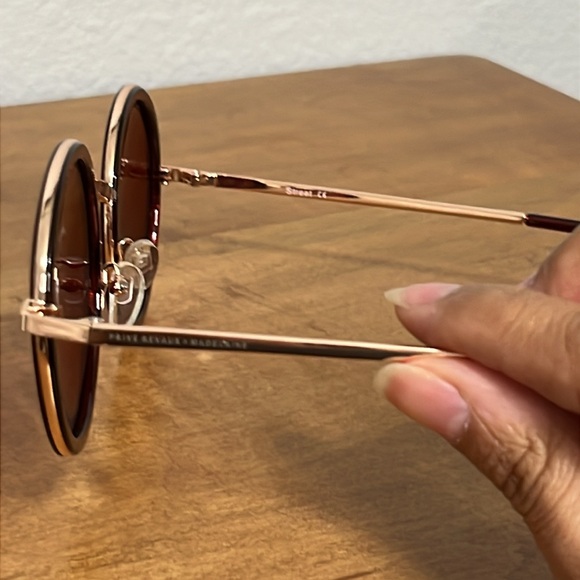 Prive Revaux x Madelaine Round Street Burgundy Sunglasses - Picture 3 of 10